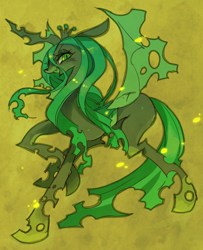 Size: 568x700 | Tagged: safe, artist:rikose, character:queen chrysalis, species:changeling, changeling queen, cute, cutealis, female, green changeling
