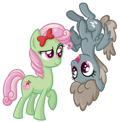 Size: 2340x2376 | Tagged: safe, artist:thecheeseburger, character:dust devil, character:florina tart, apple family member, background pony