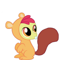Size: 812x647 | Tagged: safe, artist:mlpfim-bases, artist:starryoak, character:apple bloom, species:earth pony, species:pony, g4, applebuck, clothing, colt, costume, male, rule 63, simple background, solo, squirrel suit, transparent background