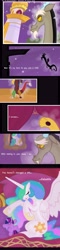 Size: 3438x14348 | Tagged: safe, artist:falleninthedark, character:discord, character:princess celestia, character:twilight sparkle, ship:dislestia, comic, doll, female, male, puppet, shipping, straight, the chaotic and the regretful