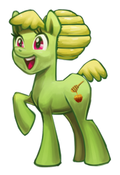 Size: 704x1021 | Tagged: safe, artist:needsmoarg4, character:apple honey, apple family member, redesign, solo