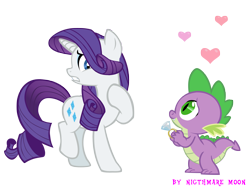 Size: 2000x1500 | Tagged: safe, artist:nightmaremoons, character:rarity, character:spike, ship:sparity, female, male, ring, shipping, simple background, straight, transparent background, vector