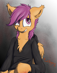 Size: 1600x2048 | Tagged: safe, artist:punk-pegasus, character:scootaloo, species:pegasus, species:pony, bipedal, chest fluff, female, semi-anthro, solo