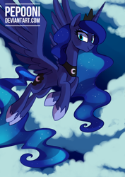 Size: 512x724 | Tagged: safe, artist:pepooni, character:princess luna, female, flying, solo