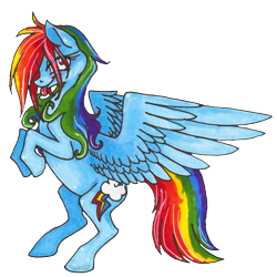 Size: 700x700 | Tagged: safe, artist:xenon, character:rainbow dash, rearing, simple background, transparent background