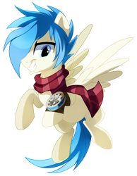 Size: 762x984 | Tagged: safe, artist:pepooni, oc, oc only, oc:kaylen threadspinner, clothing, compass, scarf, solo