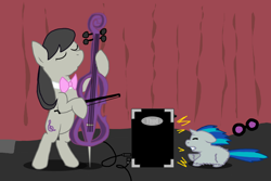 Size: 1334x891 | Tagged: safe, artist:fluffsplosion, character:dj pon-3, character:octavia melody, character:vinyl scratch, fluffy pony