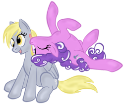 Size: 950x800 | Tagged: safe, artist:virenth, character:derpy hooves, character:screwball, species:earth pony, species:pegasus, species:pony, ship:derpball, derpball, female, lesbian, mare, shipping, simple background, transparent background