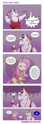 Size: 2895x8092 | Tagged: safe, artist:raph13th, character:bulk biceps, character:derpy hooves, character:fluttershy, species:pegasus, species:pony, comic:built for power, ship:flutterbulk, ..., blue screen of death, comic, dialogue, female, gradient background, hulk hogan, male, mare, nightmare night, shipping, speech bubble, stallion, straight, sweat, thought bubble, unshorn fetlocks