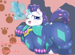 Size: 1689x1245 | Tagged: safe, artist:braffy, character:radiance, character:rarity, catpony, fat, female, obese, original species, raricat, raritubby, solo