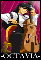 Size: 1344x1956 | Tagged: safe, artist:shonuff44, character:octavia melody, species:human, breasts, busty octavia, cello, clothing, female, humanized, looking at you, musical instrument, sitting, solo