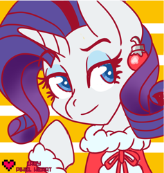 Size: 1280x1350 | Tagged: safe, artist:ladypixelheart, part of a set, character:rarity, christmas, christmas ornament, female, icon, solo