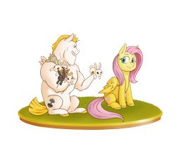 Size: 4800x4000 | Tagged: safe, artist:raph13th, character:bulk biceps, character:fluttershy, species:rabbit, ship:flutterbulk, female, male, shipping, straight