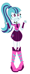 Size: 1912x4680 | Tagged: safe, artist:mixiepie, character:sonata dusk, equestria girls:rainbow rocks, g4, my little pony: equestria girls, my little pony:equestria girls, absurd resolution, boots, clothing, female, fingerless gloves, gloves, high heel boots, jewelry, pendant, ponytail, simple background, skirt, solo, teeth, transparent background, vector, worried