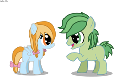 Size: 1123x711 | Tagged: safe, artist:asika-aida, character:apple bud, oc, oc:apple breeze, species:earth pony, species:pegasus, species:pony, colt, female, filly, foal, male, simple background, transparent background, vector