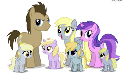 Size: 1123x711 | Tagged: safe, artist:asika-aida, character:amethyst star, character:chirpy hooves, character:derpy hooves, character:dinky hooves, character:dipsy hooves, character:dizzy hooves, character:doctor whooves, character:sparkler, character:time turner, species:pegasus, species:pony, awwmethyst star, chirpabetes, chirpy hooves, cute, derpabetes, dinkabetes, dizzabetes, dizzy doo, dizzy hooves, doctorbetes, dreamy, equestria's best family, female, hooves family, mare