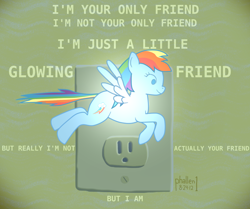Size: 1440x1202 | Tagged: safe, artist:phallen1, character:rainbow dash, species:pegasus, species:pony, g4, female, mare, profile, text, they might be giants