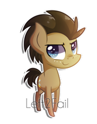 Size: 791x1011 | Tagged: safe, artist:drawntildawn, character:doctor whooves, character:time turner, species:earth pony, species:pony, chibi, male, simple background, smiling, solo, transparent background, watermark