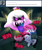 Size: 800x950 | Tagged: safe, artist:peachiekeenie, character:plumsweet, species:earth pony, species:pony, ask plumsweet, antagonist, ask, boo (super mario), crossover, evil, evil grin, female, galloping, ghost, glowing eyes, grin, king boo, levitation, luigi's mansion, magic, male, mare, mouth hold, nope, nope nope nope nope nope nope, running, sharp teeth, smiling, super mario bros., teeth, telekinesis, tongue out, tumblr, undead