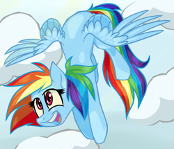 Size: 953x818 | Tagged: safe, artist:xenon, character:rainbow dash, cloud, cloudy, female, solo