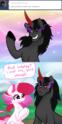 Size: 700x1400 | Tagged: safe, artist:peachiekeenie, character:king sombra, character:plumsweet, ask plumsweet, ask, comic, tumblr