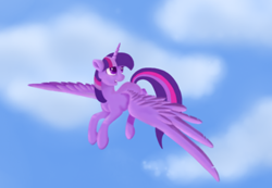 Size: 400x277 | Tagged: safe, artist:silentwulv, character:twilight sparkle, character:twilight sparkle (alicorn), species:alicorn, species:pony, female, flying, mare, solo