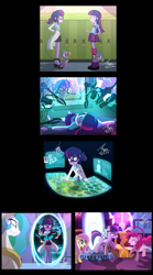 Size: 2200x3960 | Tagged: safe, artist:bluse, edit, character:fluttershy, character:pinkie pie, character:princess celestia, character:spike, character:spike (dog), character:twilight sparkle, character:twilight sparkle (alicorn), character:twilight sparkle (scitwi), species:alicorn, species:dog, species:eqg human, species:pony, species:unicorn, equestria girls:rainbow rocks, g4, my little pony: equestria girls, my little pony:equestria girls, bad end, barefoot, blank flank, blep, boots, clothing, collar, doggy dragondox, duality, engrish, equestria girls ponified, equestria is doomed, evil, experiment, eyes on the prize, feet, female, frown, glare, glasses, grin, hand on hip, high heels, high res, human twilight snapple, imminent autopsy, imminent vivisection, impending torture, in the name of science, incorrect foot anatomy, insanity, just as planned, lab, leash, lockers, looking at each other, mad scientist, magic mirror, map, map of equestria, missing cutie mark, missing shoes, nervous, oh crap face, open mouth, photo, ponidox, ponified, portal, portal (valve), portal 2, portal gun, portal machine, raised hoof, rapeface, scared, science, self abuse, self paradog, self paradox, self ponidox, shirt, shoes, show accurate, signature, skirt, slasher smile, smiling, smirk, solo, spike the dog, sweat, sweatdrop, this is going to hurt, this will end in science, toes, tongue out, twilight smirkle, twilight snapple, twolight, uh oh, unicorn sci-twi, weapon, wide eyes, xk-class end-of-the-world scenario