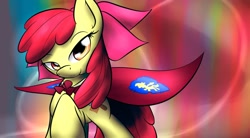 Size: 1960x1080 | Tagged: safe, artist:dshou, character:apple bloom, cape, clothing, cutie mark, older