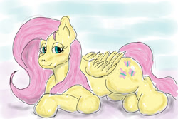 Size: 1000x667 | Tagged: safe, artist:bigmacintosh2000, character:fluttershy, 30 minute art challenge, lying down
