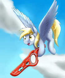 Size: 1663x1980 | Tagged: safe, artist:otakuap, character:derpy hooves, species:pegasus, species:pony, crossover, epic derpy, female, mare, monado, solo, xenoblade chronicles, xk-class end-of-the-world scenario