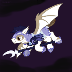 Size: 500x500 | Tagged: safe, artist:haretrinity, character:pipsqueak, species:bat pony, species:pony, adult, male, night guard, older, royal guard, solo