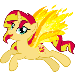 Size: 5655x5494 | Tagged: safe, artist:osipush, character:sunset shimmer, species:alicorn, species:pony, absurd resolution, female, fiery shimmer, fiery wings, happy, race swap, shimmercorn, simple background, solo, sunset phoenix, transparent background, vector