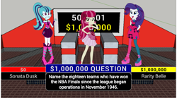 Size: 1516x844 | Tagged: safe, artist:j4lambert, artist:mixiepie, character:rarity, character:roseluck, character:sonata dusk, my little pony:equestria girls, 500 questions, game show