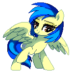 Size: 145x147 | Tagged: safe, artist:pepooni, oc, oc only, oc:silvia, species:pegasus, species:pony, looking at you, pixel art, solo