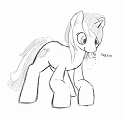 Size: 1212x1176 | Tagged: safe, artist:trickydick, character:lyra heartstrings, species:pony, female, monochrome, onomatopoeia, raspberry, raspberry noise, silly, silly pony, sketch, solo, tongue out