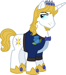 Size: 722x826 | Tagged: safe, artist:starryoak, character:prince blueblood, species:pony, species:unicorn, clothing, cute, facial hair, goatee, hoof shoes, older, prince bluebetes, simple background, suit, transparent background, unamused