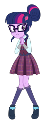 Size: 3300x9337 | Tagged: safe, artist:mixiepie, character:twilight sparkle, character:twilight sparkle (scitwi), species:eqg human, equestria girls:friendship games, g4, my little pony: equestria girls, my little pony:equestria girls, absurd resolution, clothing, crystal prep academy, crystal prep academy uniform, crystal prep shadowbolts, female, pleated skirt, school uniform, simple background, skirt, solo, transparent background, vector