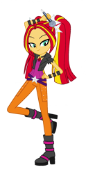 Size: 630x1269 | Tagged: safe, artist:iamsheila, artist:mixiepie, edit, character:aria blaze, character:sunset shimmer, my little pony:equestria girls, amulet, microphone, necklace, recolor, simple background, transparent background, vector, vector edit, wristband