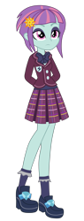 Size: 3300x8650 | Tagged: safe, artist:mixiepie, character:sunny flare, equestria girls:friendship games, g4, my little pony: equestria girls, my little pony:equestria girls, absurd resolution, bow tie, clothing, crystal prep academy, crystal prep academy uniform, crystal prep shadowbolts, female, pleated skirt, school uniform, simple background, skirt, solo, transparent background, vector
