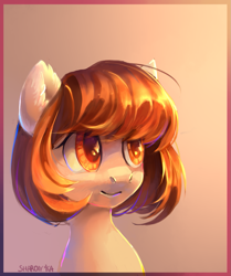 Size: 1117x1333 | Tagged: safe, artist:share dast, oc, oc only, species:earth pony, species:pony, bust, cute, ear fluff, female, solo