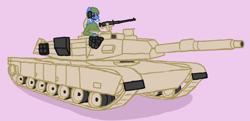 Size: 2064x996 | Tagged: safe, artist:arrkhal, oc, oc only, oc:arctic spring, clank clank i'm a tank, m1 abrams, solo, tank (vehicle)