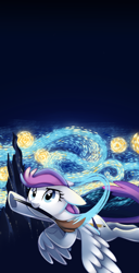 Size: 1024x1994 | Tagged: safe, artist:pepooni, oc, oc only, oc:blank canvas, bronycon, bronycon 2015, bronycon mascots, paintbrush, solo, starry night, the starry night, vincent van gogh