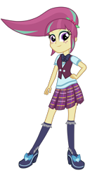 Size: 3500x6815 | Tagged: safe, artist:mixiepie, character:sour sweet, equestria girls:friendship games, g4, my little pony: equestria girls, my little pony:equestria girls, absurd resolution, bow tie, clothing, crystal prep academy, crystal prep academy uniform, crystal prep shadowbolts, cute, female, happy, looking at you, paint tool sai, pleated skirt, school uniform, simple background, skirt, smiling, solo, sourbetes, transparent background, vector