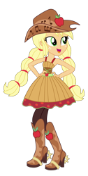 Size: 4300x8500 | Tagged: safe, artist:mixiepie, character:applejack, episode:friendship through the ages, equestria girls:rainbow rocks, g4, my little pony: equestria girls, my little pony:equestria girls, '90s, absurd resolution, boots, clothing, country applejack, cowboy boots, cowboy hat, cute, female, freckles, hat, high heel boots, jackabetes, music notes, open mouth, shoes, simple background, sleeveless, solo, transparent background, vector