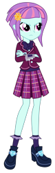 Size: 3000x9399 | Tagged: safe, artist:mixiepie, character:sunny flare, equestria girls:friendship games, g4, my little pony: equestria girls, my little pony:equestria girls, absurd resolution, bow tie, clothing, crossed arms, crystal prep academy, crystal prep academy uniform, crystal prep shadowbolts, female, paint tool sai, pleated skirt, school uniform, simple background, skirt, solo, transparent background, vector