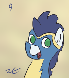 Size: 525x595 | Tagged: safe, artist:liracrown, part of a set, character:soarin', species:pony, cute, liracrown's calendar, male, part of a series, soarinbetes, solo, wonderbolts uniform