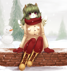 Size: 1133x1200 | Tagged: safe, artist:tolsticot, oc, oc only, species:anthro, species:plantigrade anthro, clothing, scarf