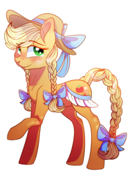 Size: 6000x8000 | Tagged: safe, artist:elskafox, character:applejack, absurd resolution, braid, clothing, female, simple background, solo, transparent background
