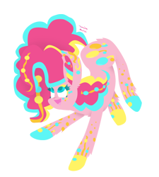 Size: 720x800 | Tagged: safe, artist:vanillaswirl6, character:pinkie pie, female, open mouth, rainbow power, simple background, solo, transparent background