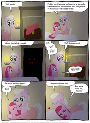 Size: 802x1102 | Tagged: safe, artist:kturtle, character:pinkamena diane pie, character:pinkie pie, comic:the story of granny pie, granny pie, portuguese, translation